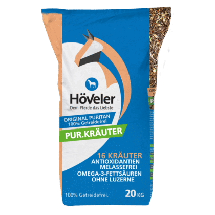 Höveler Pur.Kräuter - 20 kg | Ziołowe musli bez zbóż i melasy z 16 naturalnymi ziołami