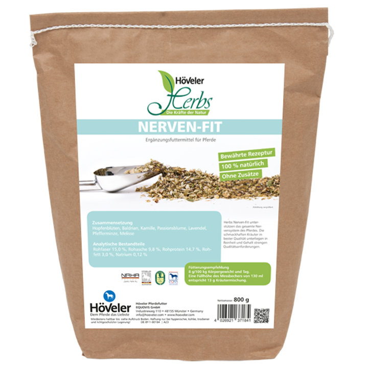 Höveler Herbs Nerven-Fit - 800g | Zioła dla koni nadpobudliwych
