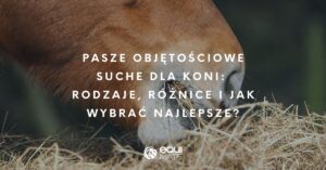Pysk konia z napisem: Pasze objętościowe dla konia