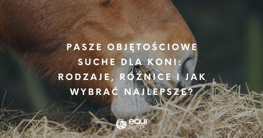 Pysk konia z napisem: Pasze objętościowe dla konia