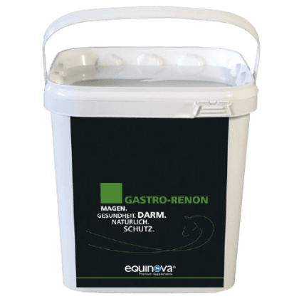 Equinova Gastro-Renon 3kg – białe wiadro z naturalnym suplementem w peletach chroniącym żołądek i jelita koni, seria Premium-Supplemente
