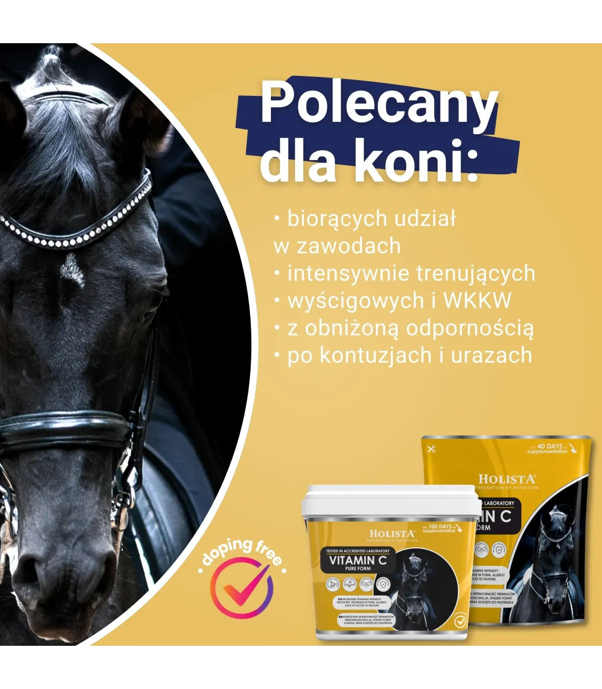 Holista witamina C dla koni wsparcie odporności i aparatu ruchu - dla kogo polecany