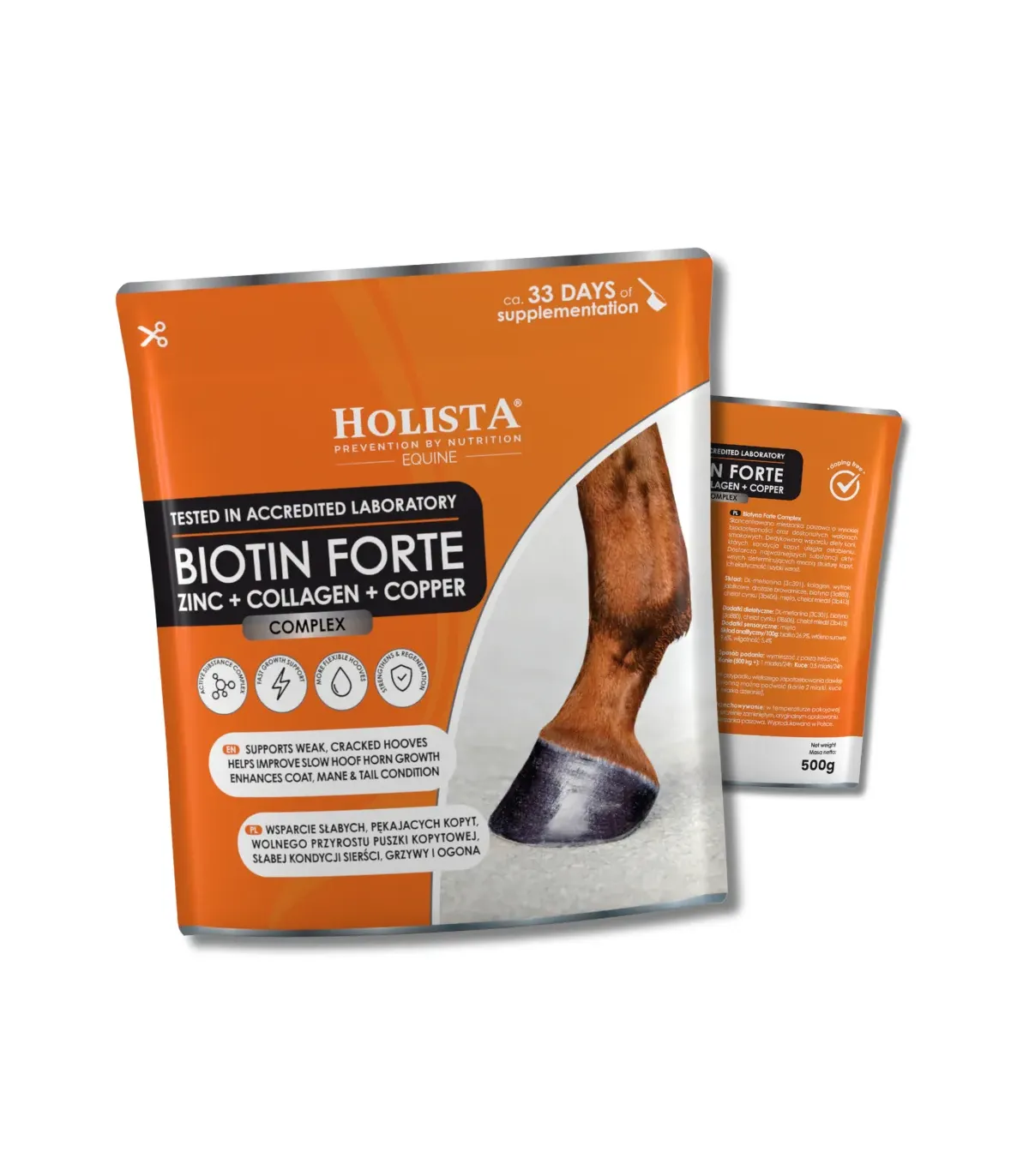 Holista Biotin Forte 500g - biotyna dla koni, wsparcie kondycji kopyt