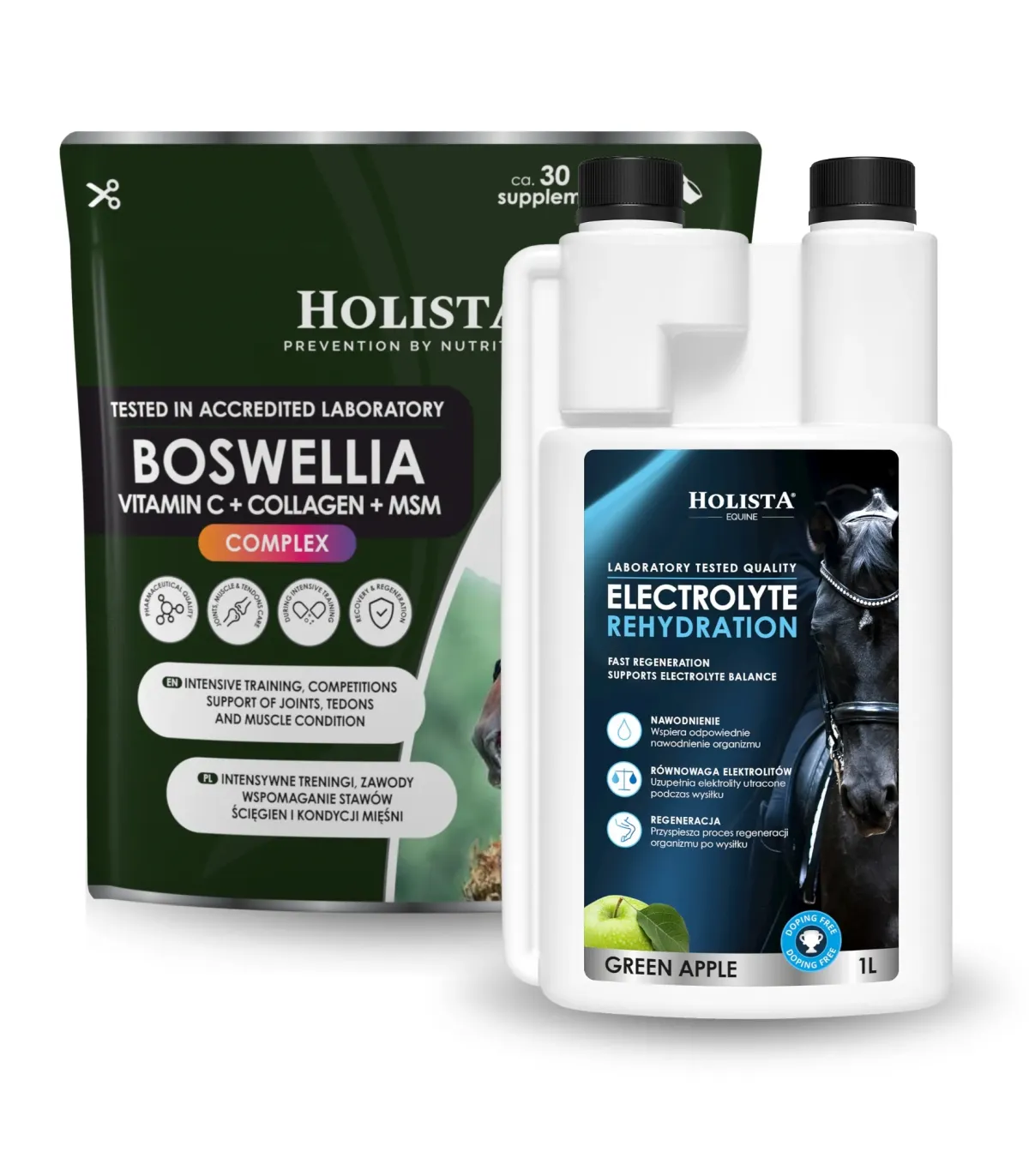 Zestaw Holista Equine Elektrolity & Boswellia - Rehydration 1l + Boswellia Serrata Complex 500g