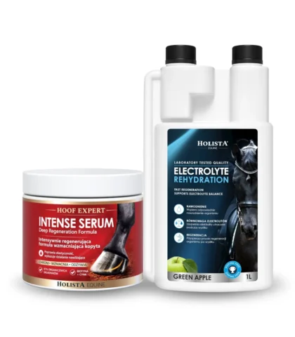 Zestaw Holista Equine Elektrolity & Kopyta - Rehydration 1l + Hoof Expert Intense Serum 450ml