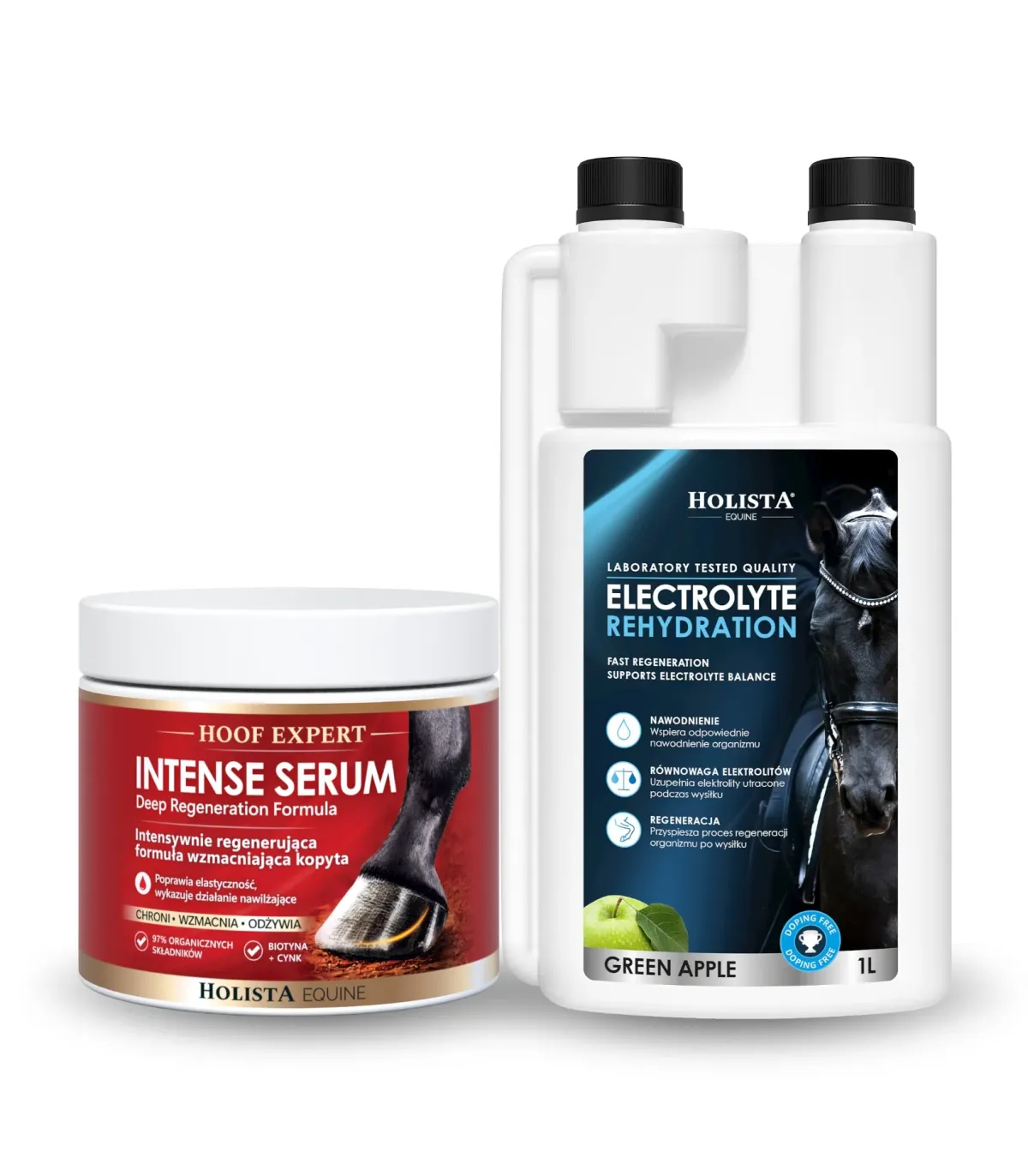 Zestaw Holista Equine Elektrolity & Kopyta - Rehydration 1l + Hoof Expert Intense Serum 450ml